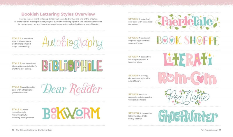 bibliophile lettering pages