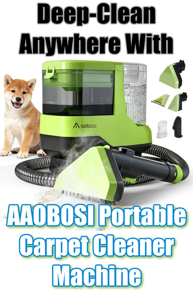 Deep-Clean Anywhere with the AAOBOSI Portable Carpet Cleaner Machine.