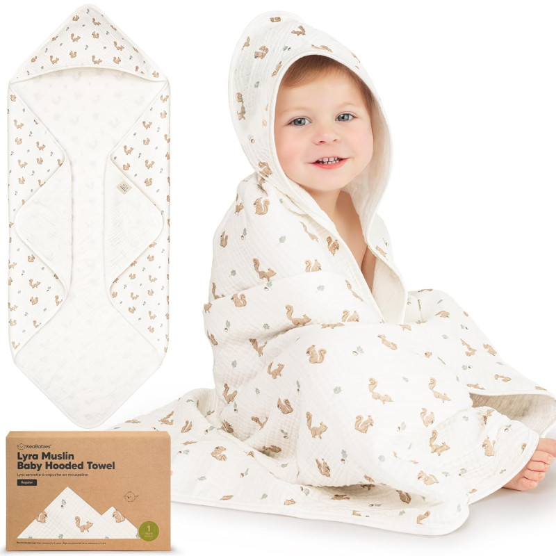 KeaBabies Muslin Baby Bath Towel.