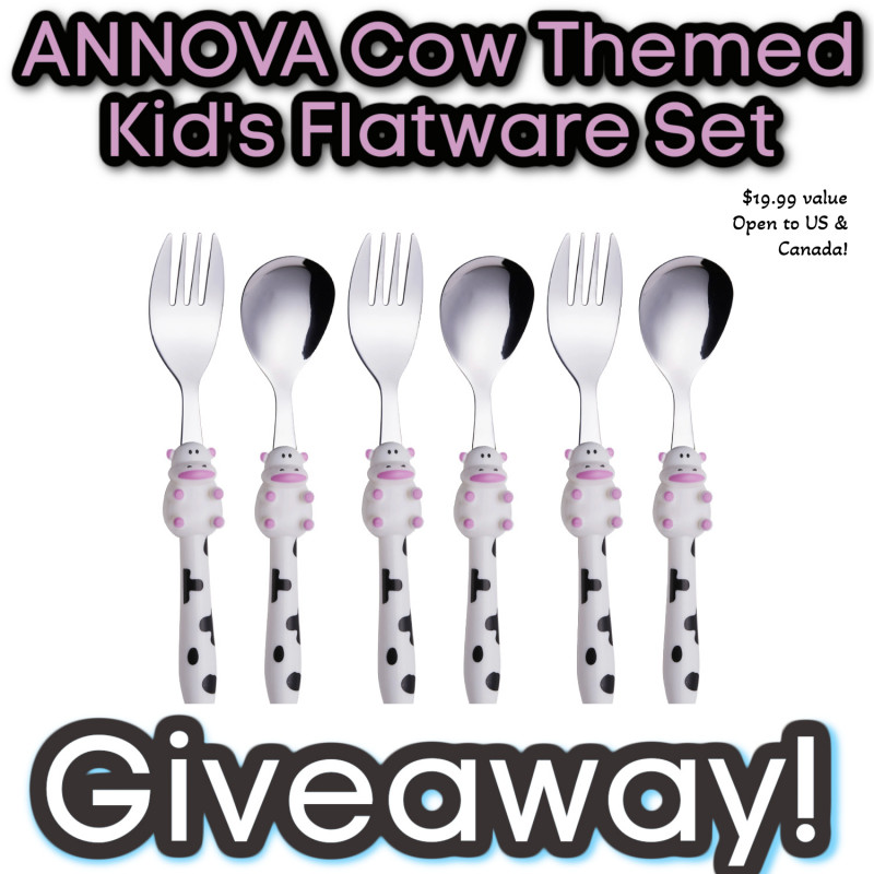 ANNOVA Kids Cow Handle Children's Stainless Steel Silverware Set Giveaway!