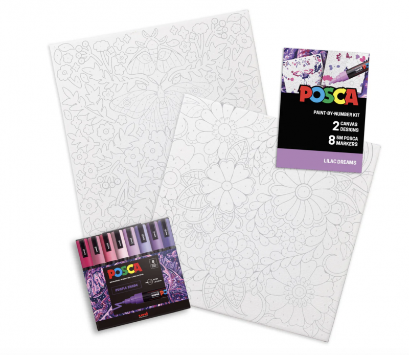 uni POSCA Paint-By-Number Canvas Kit.