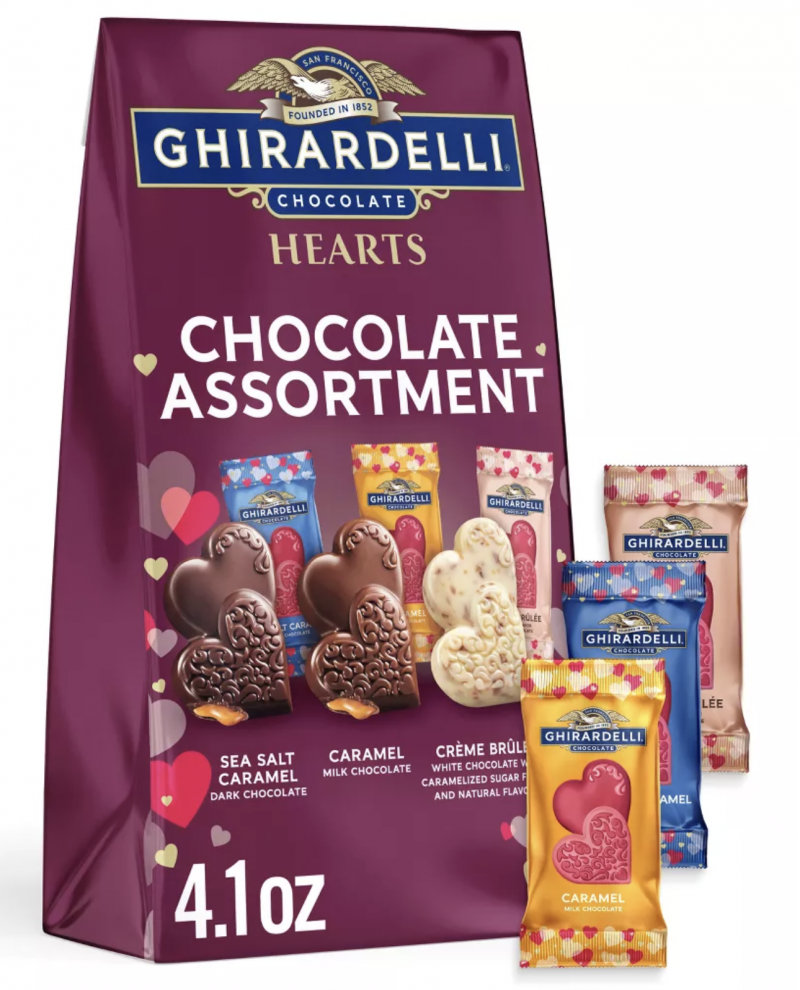 Ghirardelli Valentine's Hearts Assortment Chocolate Candy Bag.
