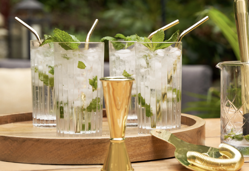 Viski Reserve Milo Crystal Highball Glasses Set of 4.