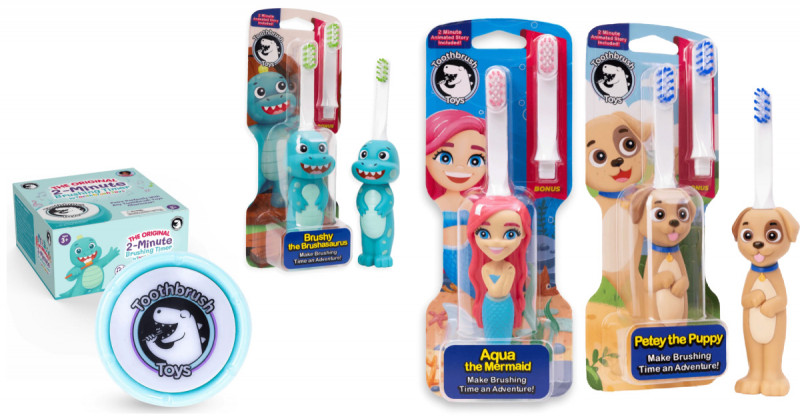Toothbrush Toys Kids Toothbrush and Timer Bundle.