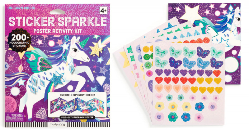 Unicorn Magic Sticker Sparkle Poster Activity Kit.