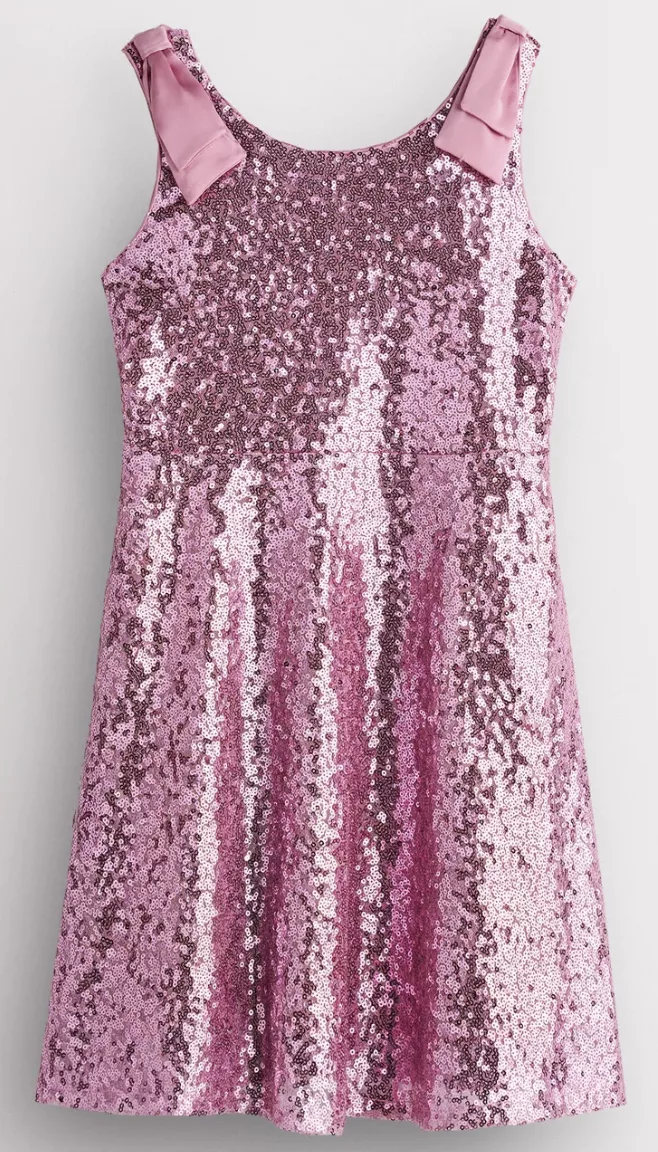 The Perfect Easter Dress: Girls Sequin Dress with Bows.