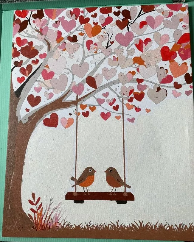 love birds paint by number davincified