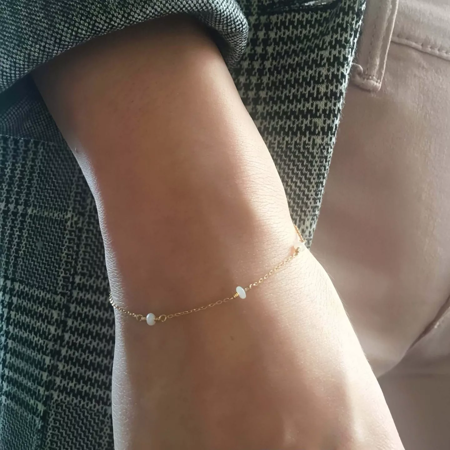 Lola bean dainty opal bracelet