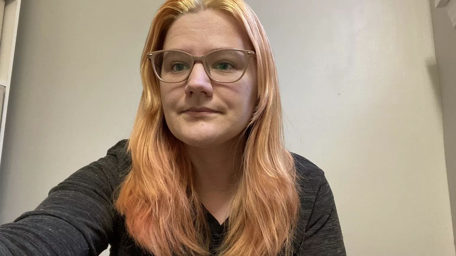 Home-bleached dark brown hair