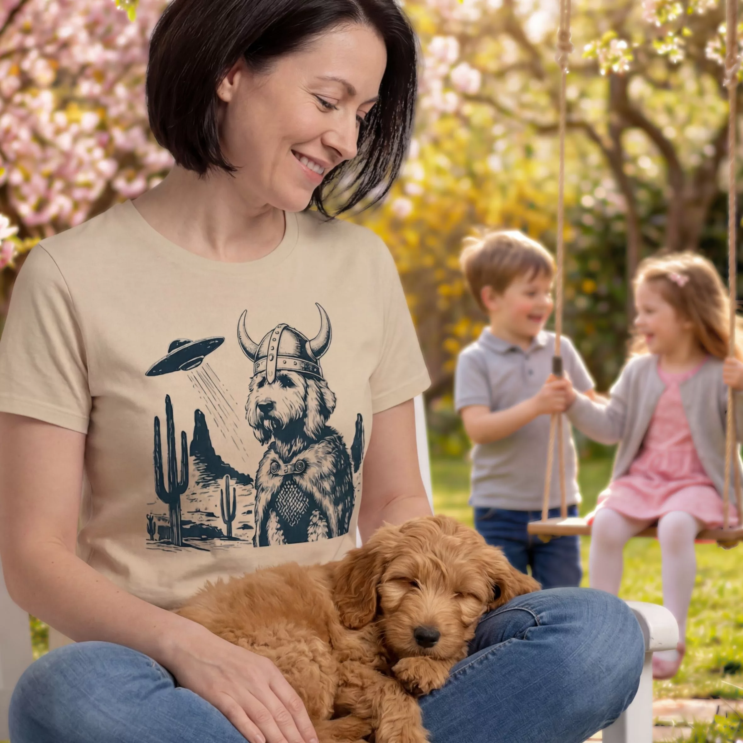 Goldendoodle Viking and UFO.