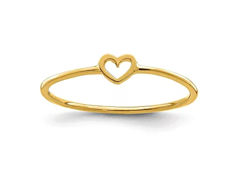 Solid gold dainty heart ring