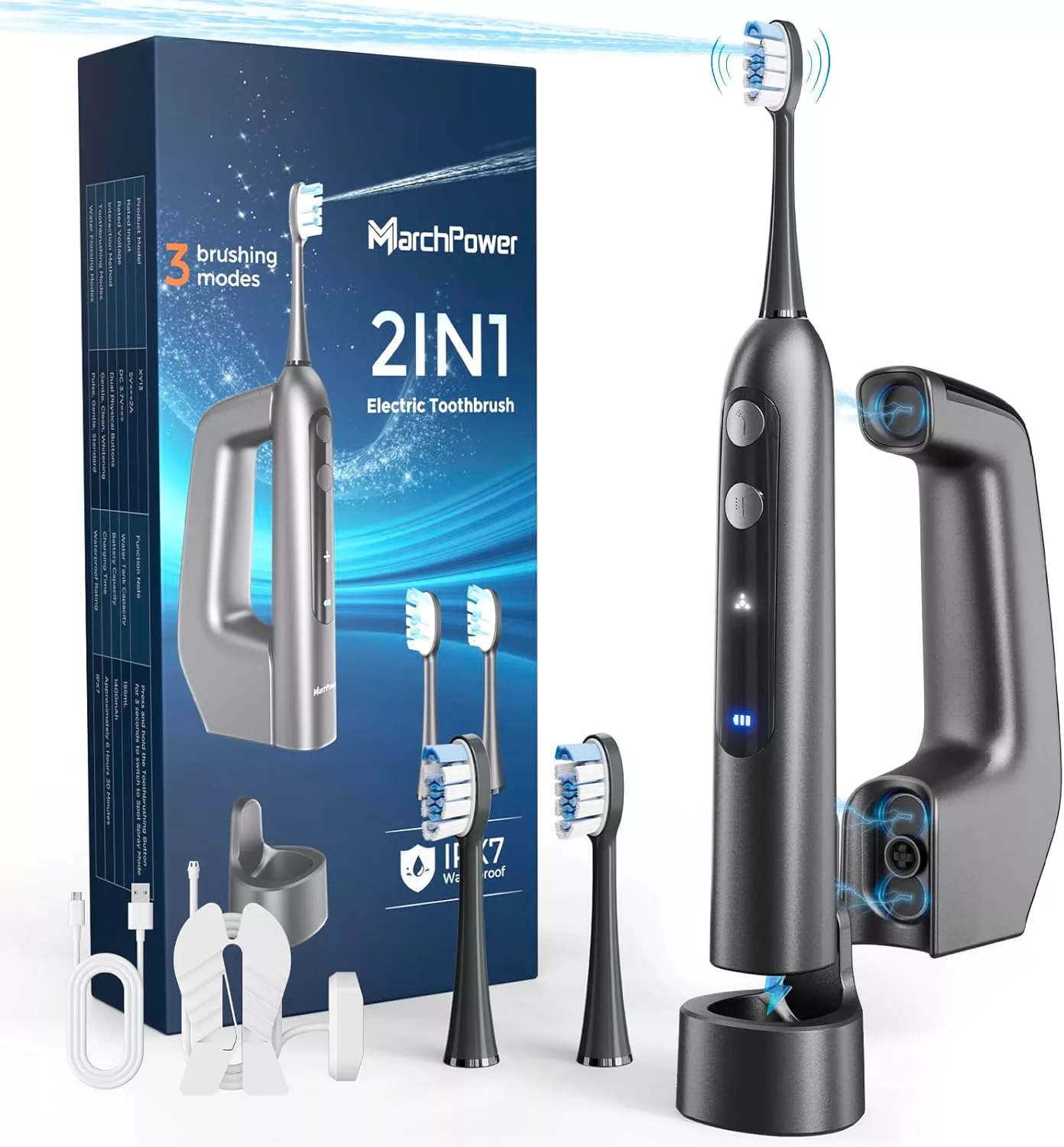 Marchpower 3-in-1 Electric Toothbrush with Water Flosser 3.0.