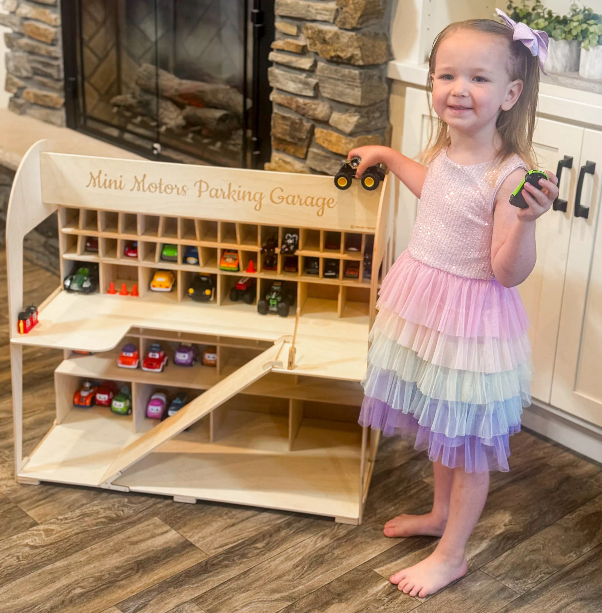 Enjoy The Wood Toy Car Garage Storage Review + Giveaway.