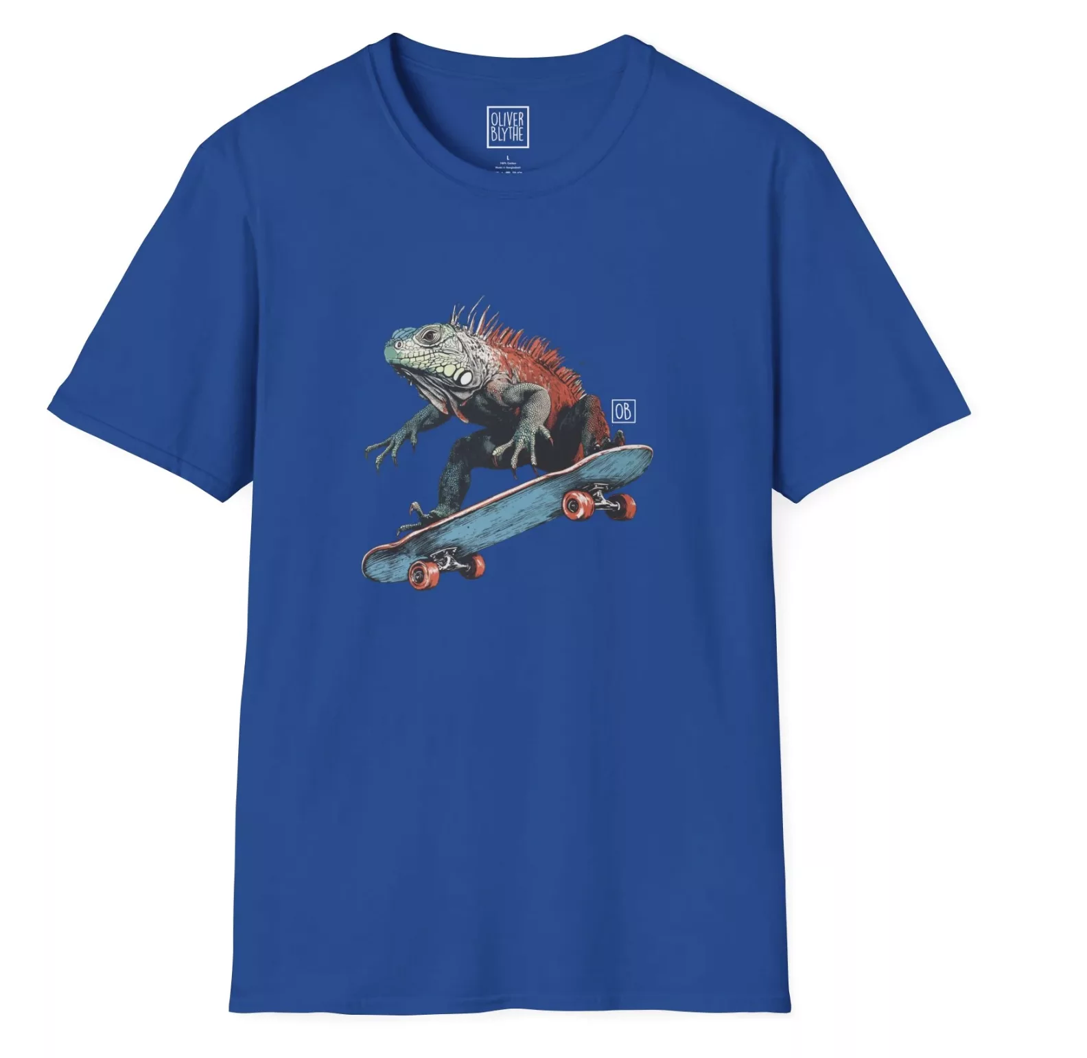 Oliver Blythe Adult Iguana Roll Skateboard T-shirt.