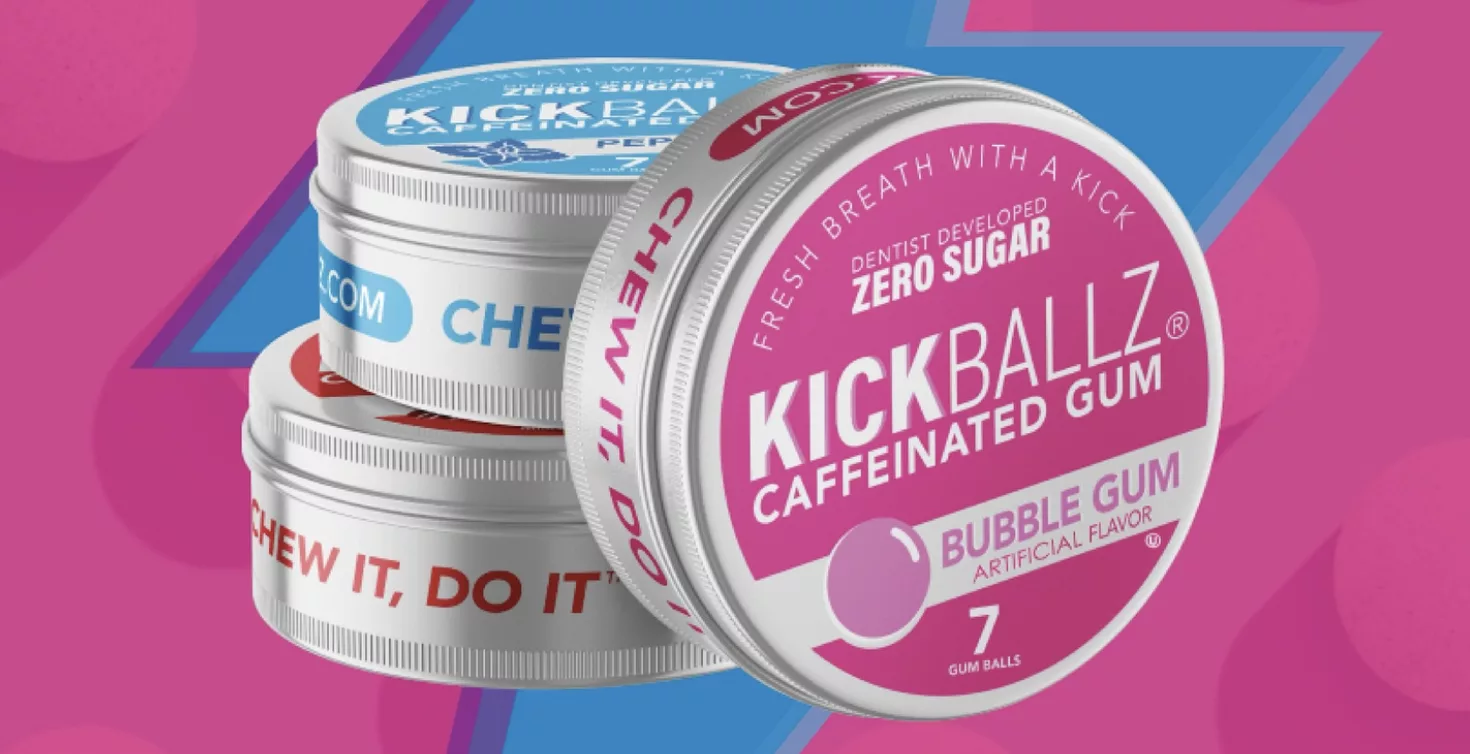 KickBallz Caffeinated Gum.