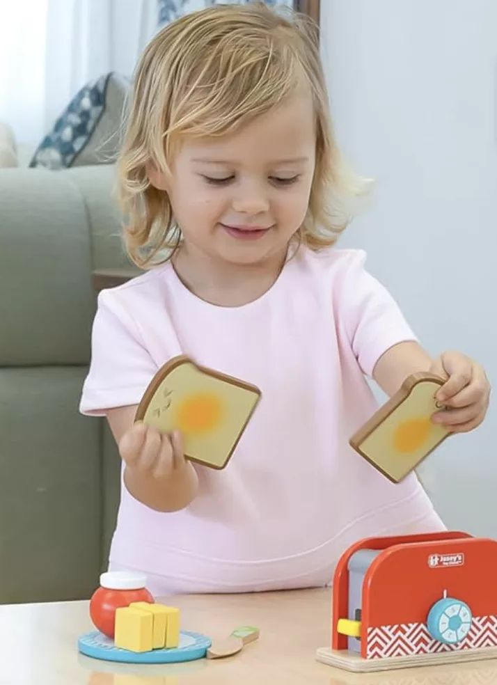 Wooden Press & Pop Toaster Set.