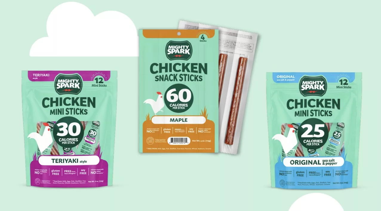 Mighty Spark Chicken Snack Sticks.