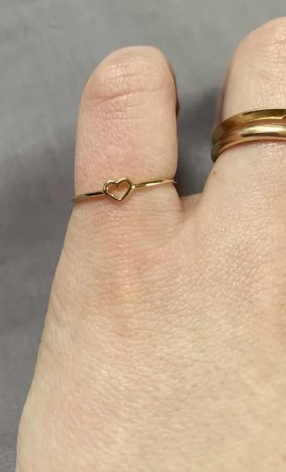 JTV 14k heart pinky ring