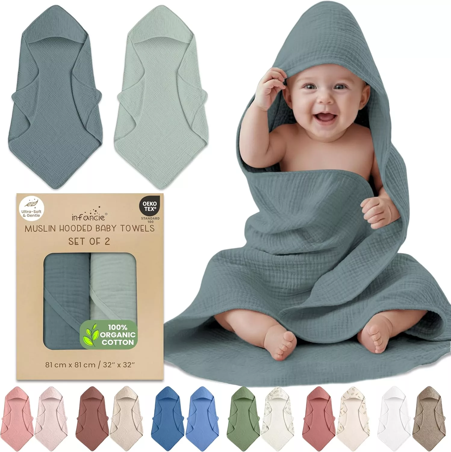 Infancie muslin baby towels
