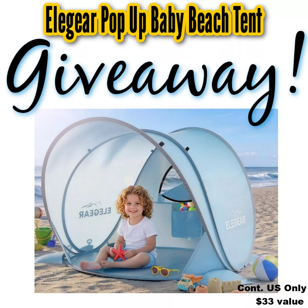 Pop Up Baby Beach Tent With Mini Canopy Review + Giveaway.
