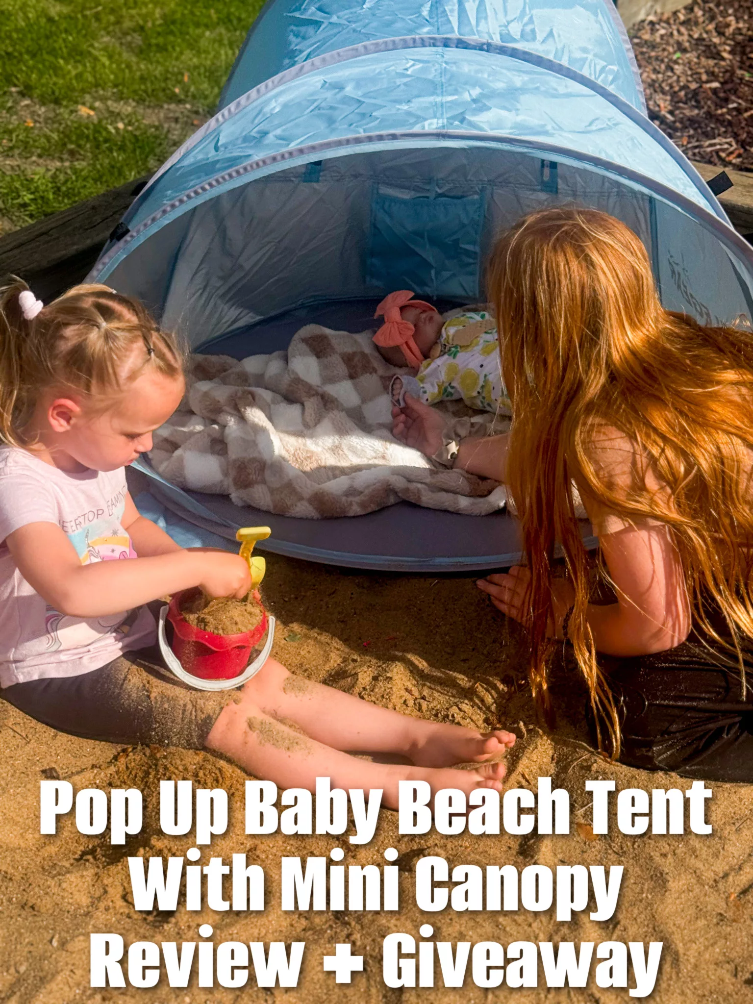 Pop Up Baby Beach Tent With Mini Canopy Review + Giveaway.