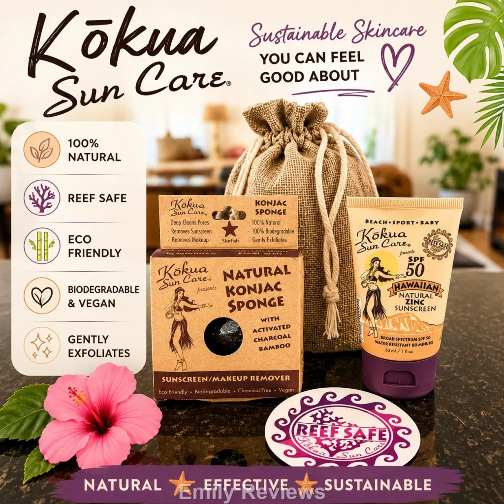 Kōkua Sun Care Review: Reef-Safe Sun Protection Inspired By Hawaii best mineral sunscreen for face and body, natural sunscreen SPF 50 waterproof, zinc sunscreen for sensitive skin, sunscreen that doesn’t burn eyes, long lasting sunscreen for swimming, sunscreen for snorkeling and ocean use, water-resistant sunscreen 80 minutes, clean sunscreen no oxybenzone, Reef-Safe sunscreen, Hawaii
