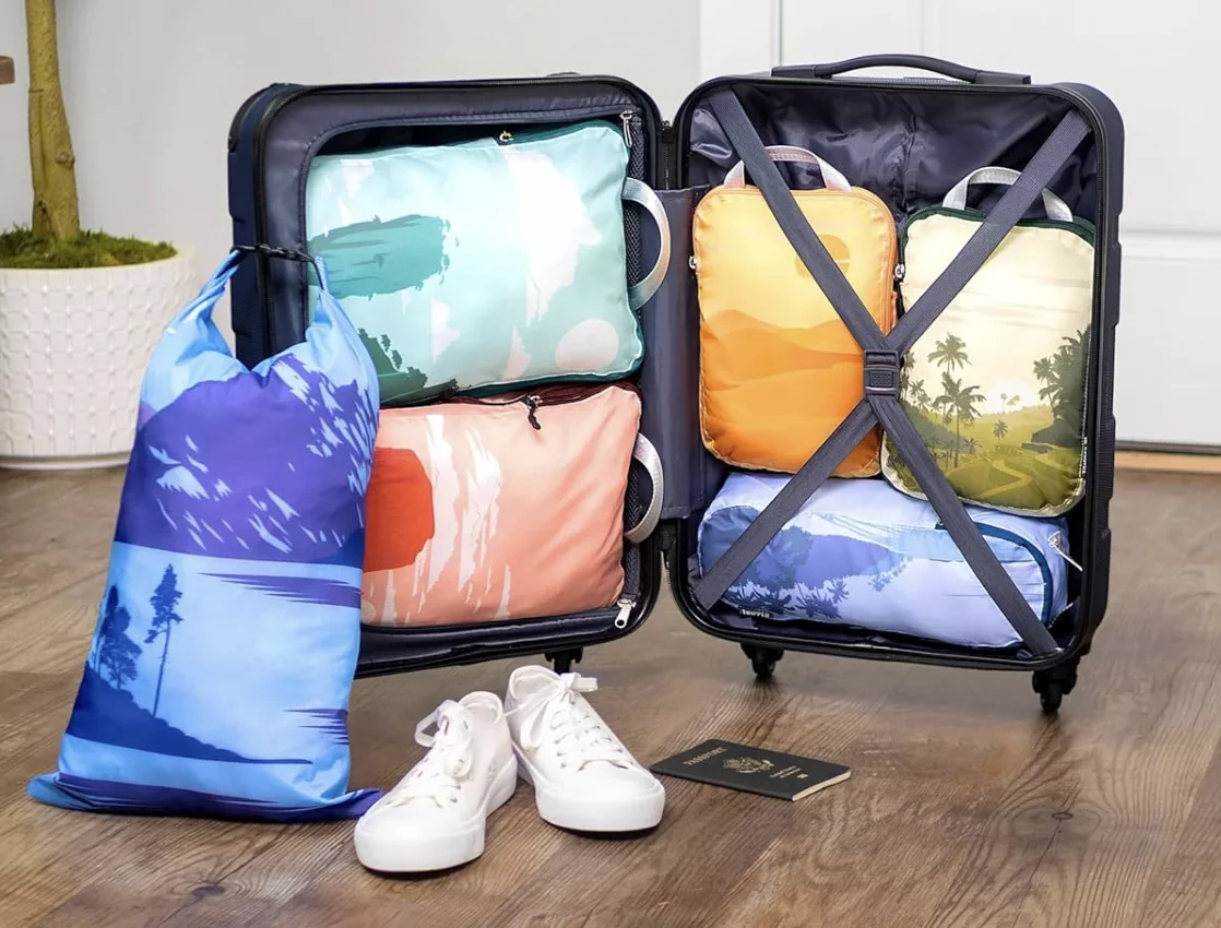Tripped Travel Gear Compression Packing Cubes for Travel.