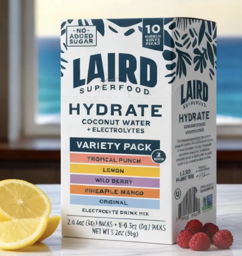 Laird Superfood Hydrate Coconut Water – Electrolyte Drink Mix.