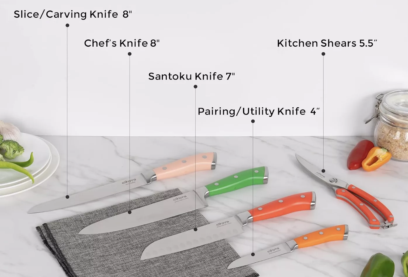 Elihome Cutting Wise 9-Piece Cutting Board & Knife Set Review.