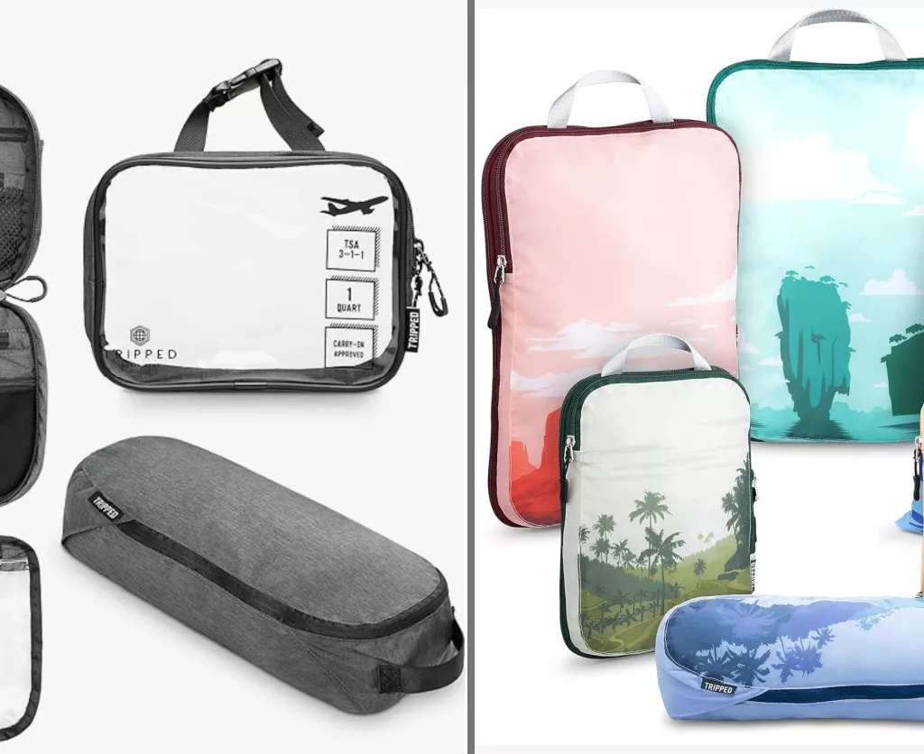 Tripped Travel Gear Packing Cubes and Toiletry Bag
