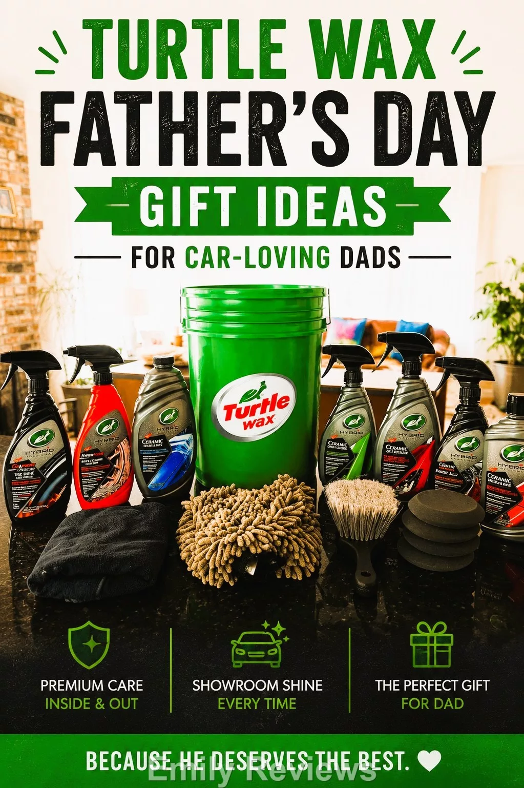 Turtle Wax review, Turtle Wax Complete Car Care Kit review, Turtle Wax Renew & Restore Wipes review, Turtle Wax 1 & Done Detailer review, best car detailing kit, Father’s Day gifts for car lovers, car cleaning products for dads, easy car detailing products, best tire shine products, interior and exterior car detailer, affordable car detailing kit, gifts for dads who love trucks, car wash and wax kit, Turtle Wax detailing products, best automotive cleaning products
