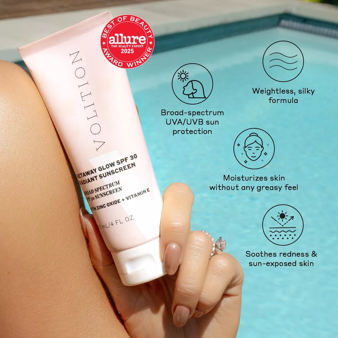 Volition Beauty Getaway Glow SPF 30 Radiant Sunscreen.