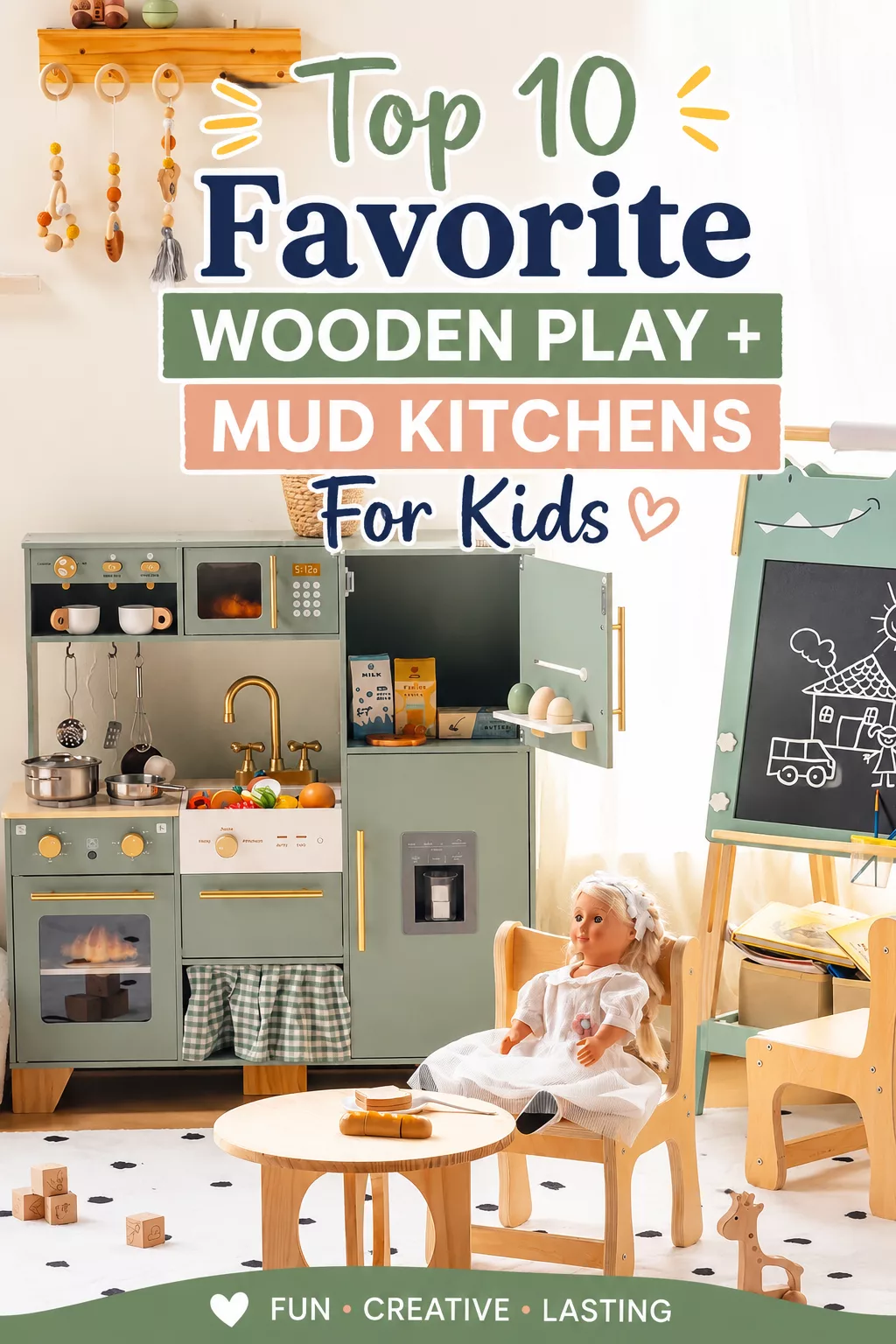 Top 10 Favorite Wooden Play + Mud Kitchens For Kids.