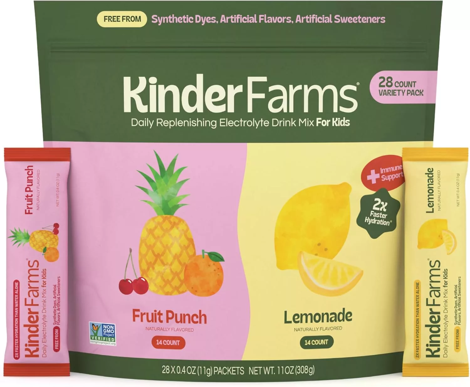 KinderFarms Kids Daily Hydration Electrolyte Powder.