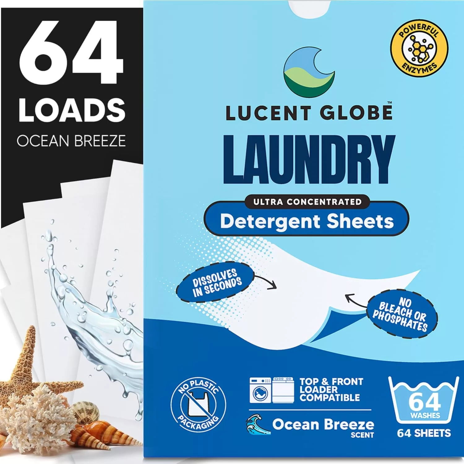 Lucent Globe Laundry Detergent Sheets.