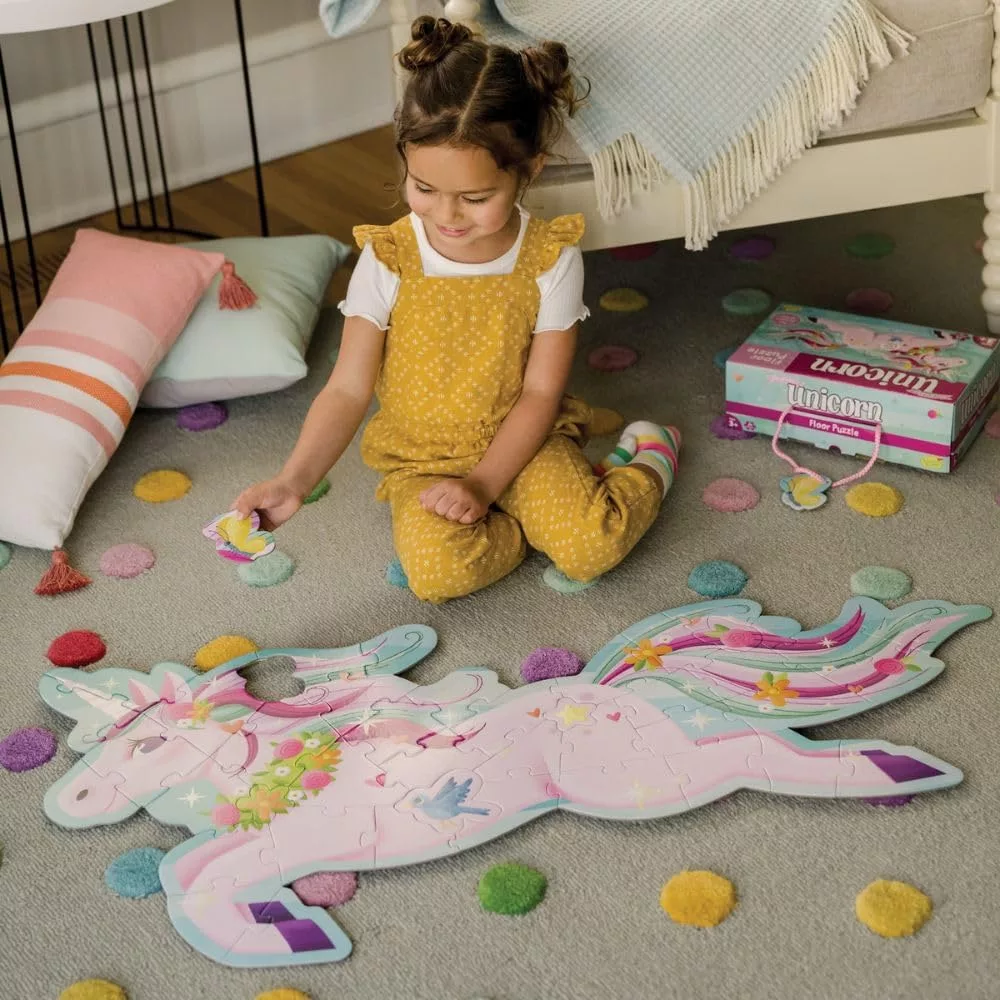 Peaceable Kingdom Shimmery Unicorn Floor Puzzle. Ditch The iPad & Grab These Fun Interactive And Entertaining Toys Instead!