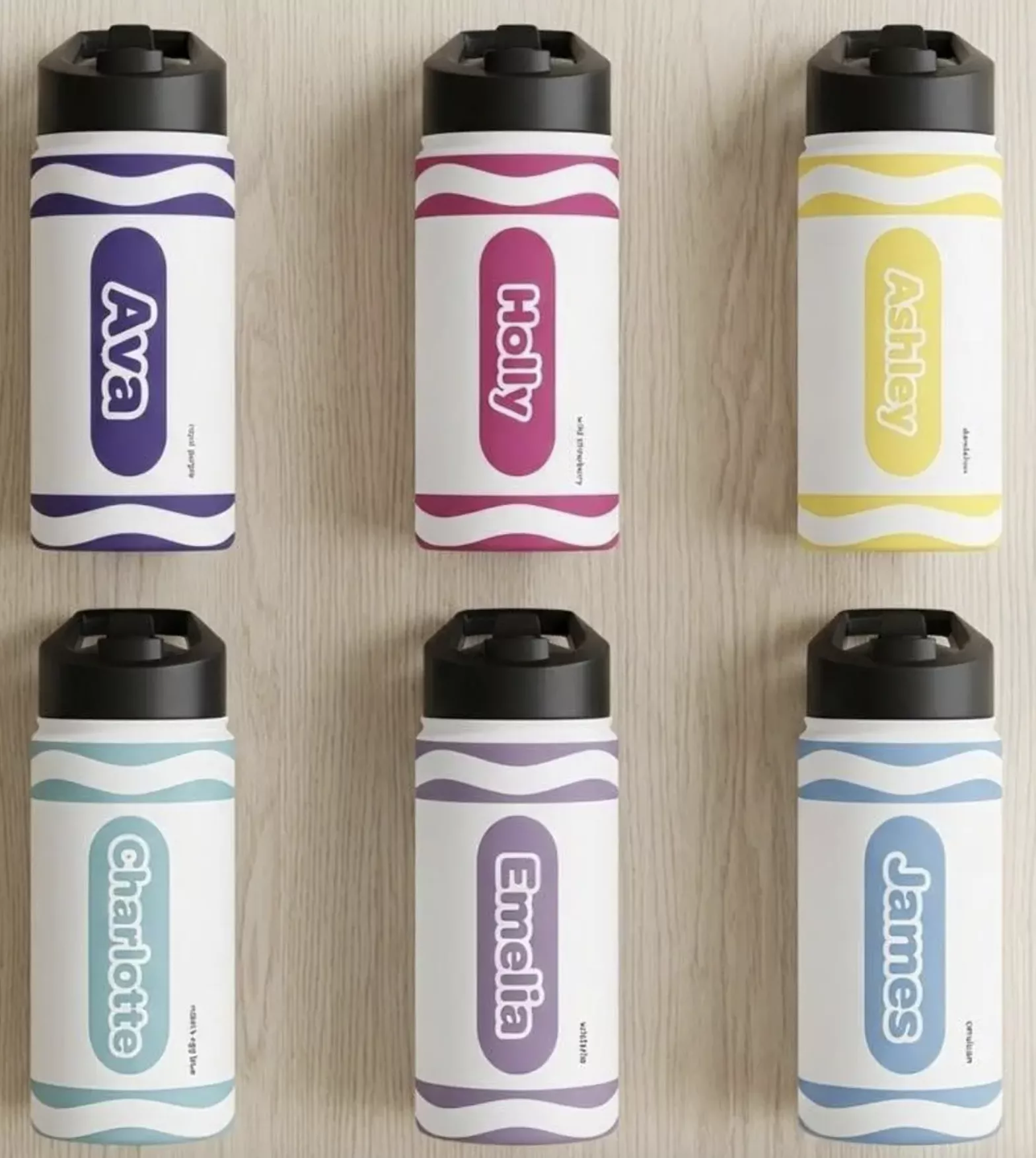 ForeveryoursbyAVL Personalized Crayon Water Bottle.