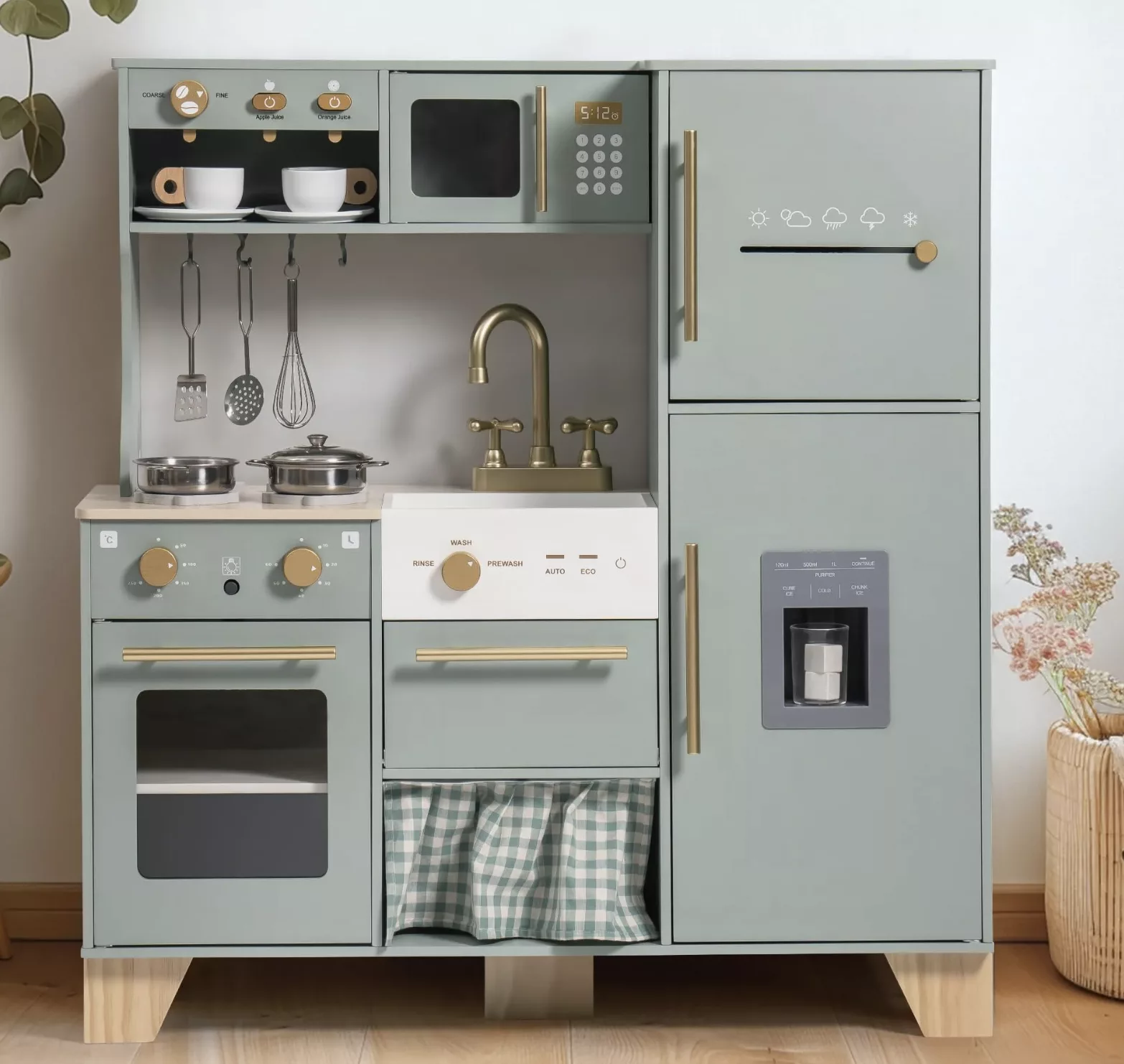 ROBUD Wooden Kids Play Kitchen Set - Bean Green. Top 10 Favorite Wooden Play + Mud Kitchens For Kids.