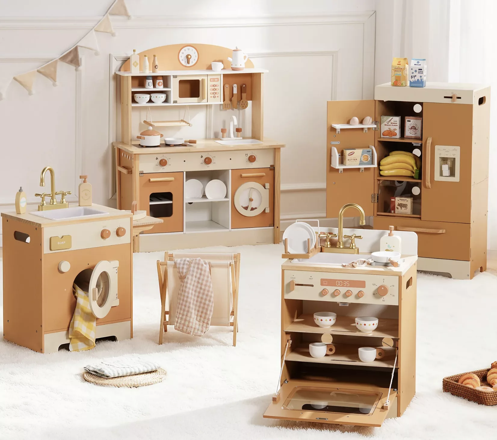 ROBUD Wooden Kids Kitchen PlaySet Series - Caramel.
