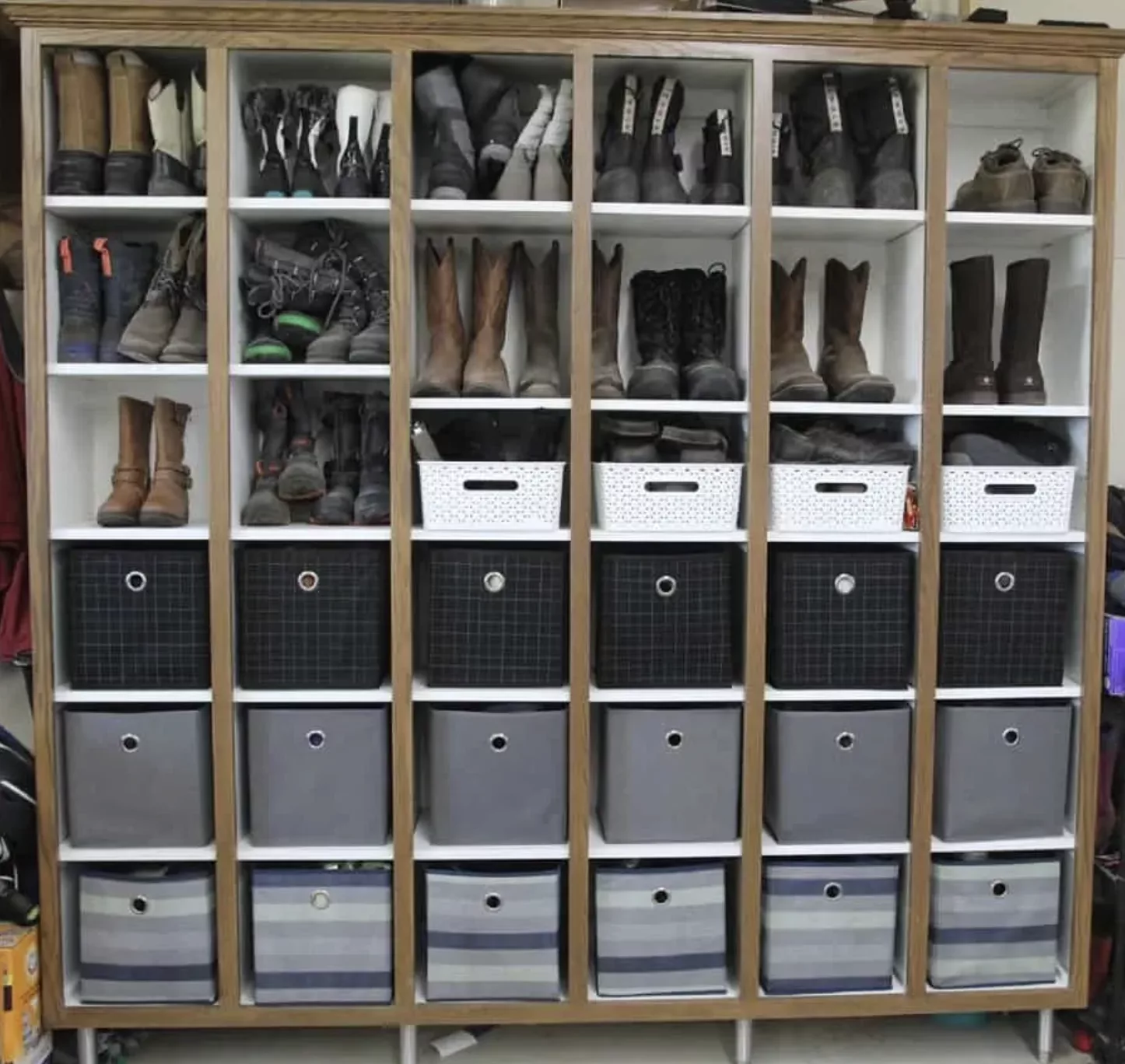 Custom made shoe shelf.