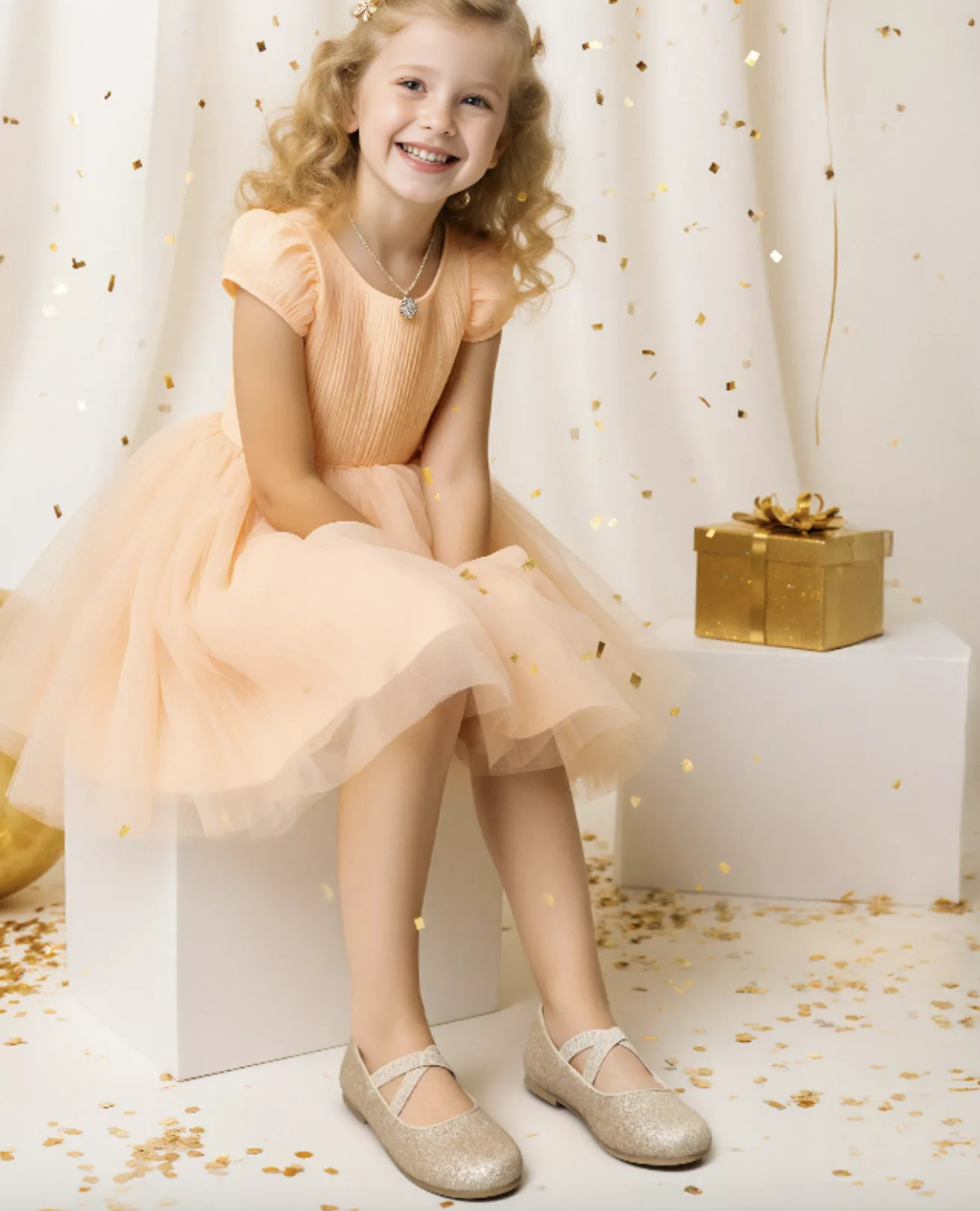 DREAM PAIRS KIDS - Elastic Strap Rhinestone Ballerina Flats.
