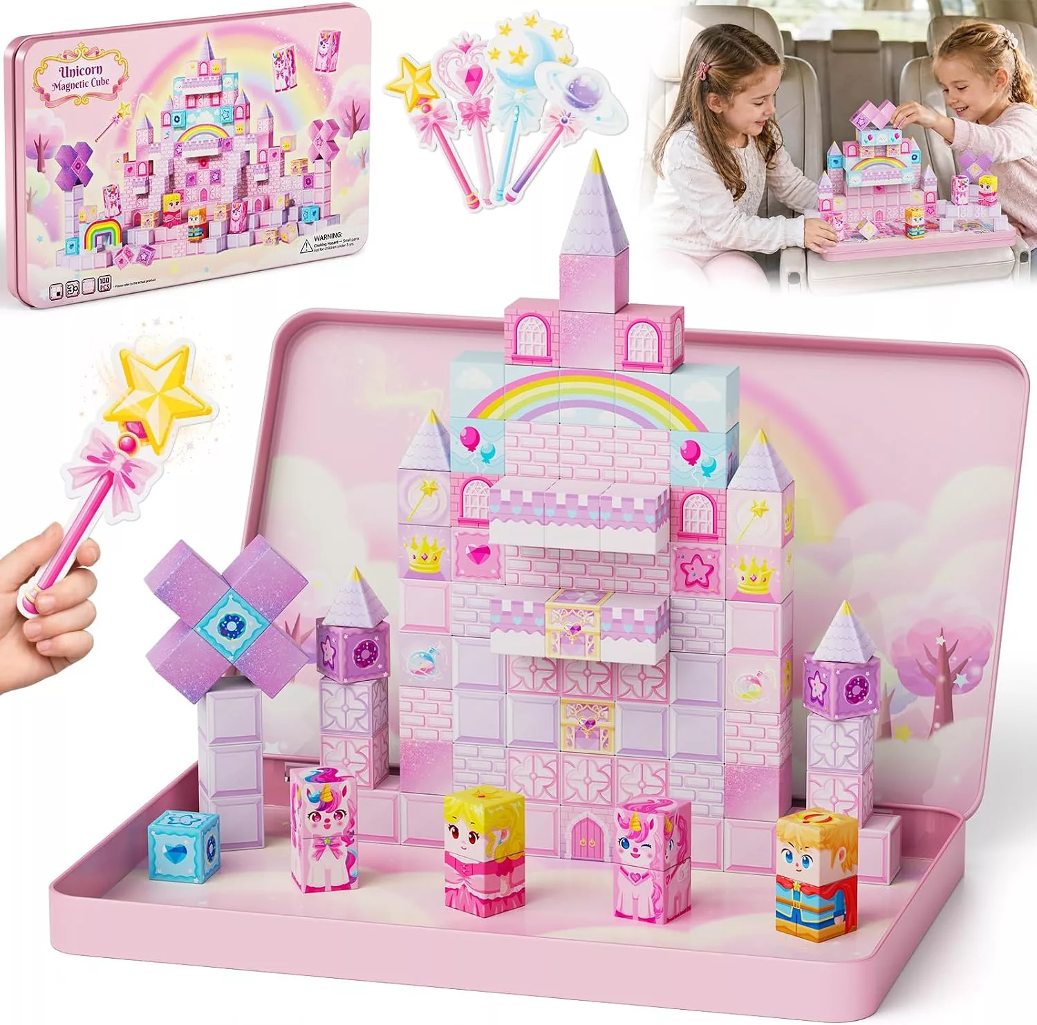 burgkidz 100pcs Travel Magnetic Blocks.