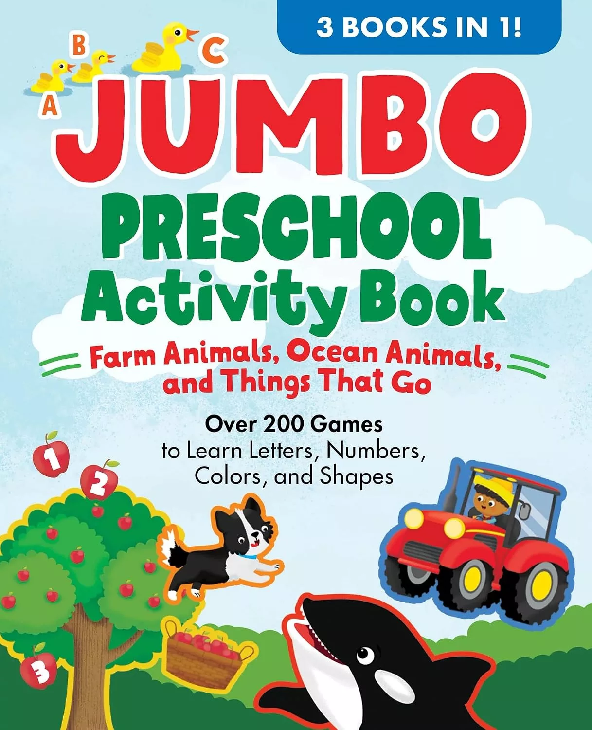 Jumbo Preschool Activity Book: Farm Animals, Ocean Animals, and Things That Go.