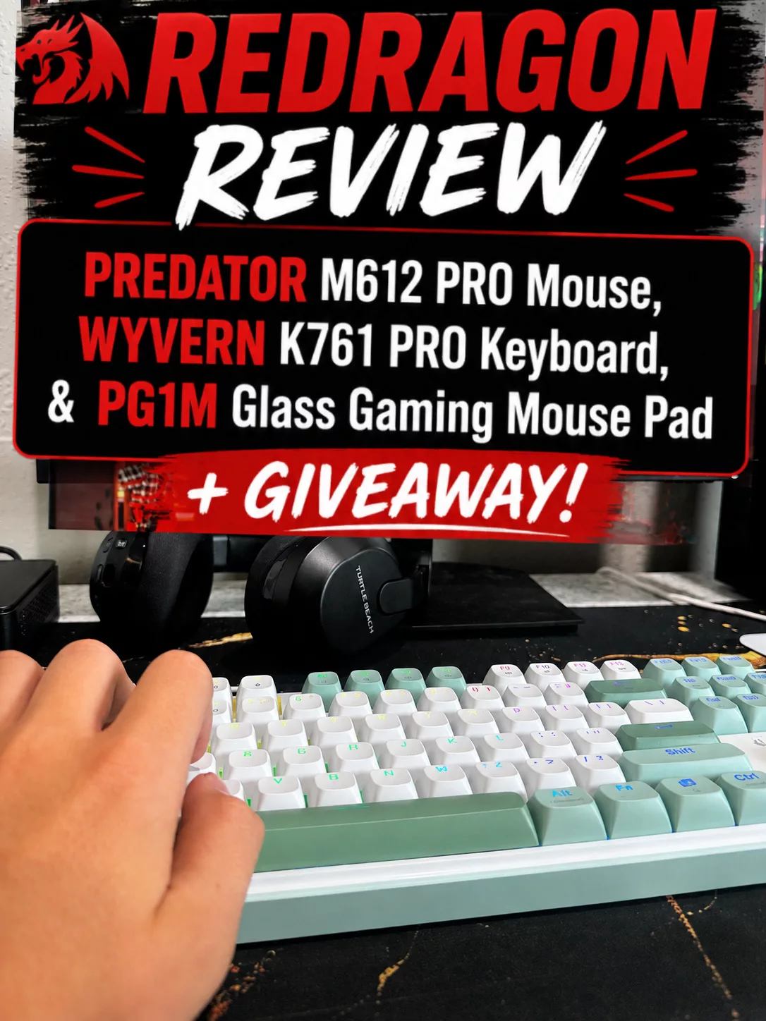 Redragon Review: PREDATOR M612 PRO Mouse, WYVERN K761 PRO Keyboard, & PG1M Glass Gaming Mouse Pad (+ GIVEAWAY!).