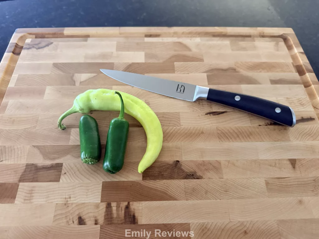 Bevel and Bond cutting board review, Bevel & Bond review, Bevel & Bond End Grain Maple Cutting Board, end grain cutting board, maple cutting board, hard maple cutting board, wood cutting board review, end grain maple cutting board, American made cutting board, handcrafted cutting board, knife friendly cutting board, heavy duty cutting board, wooden cutting board with juice groove, best cutting board for knives, luxury cutting board