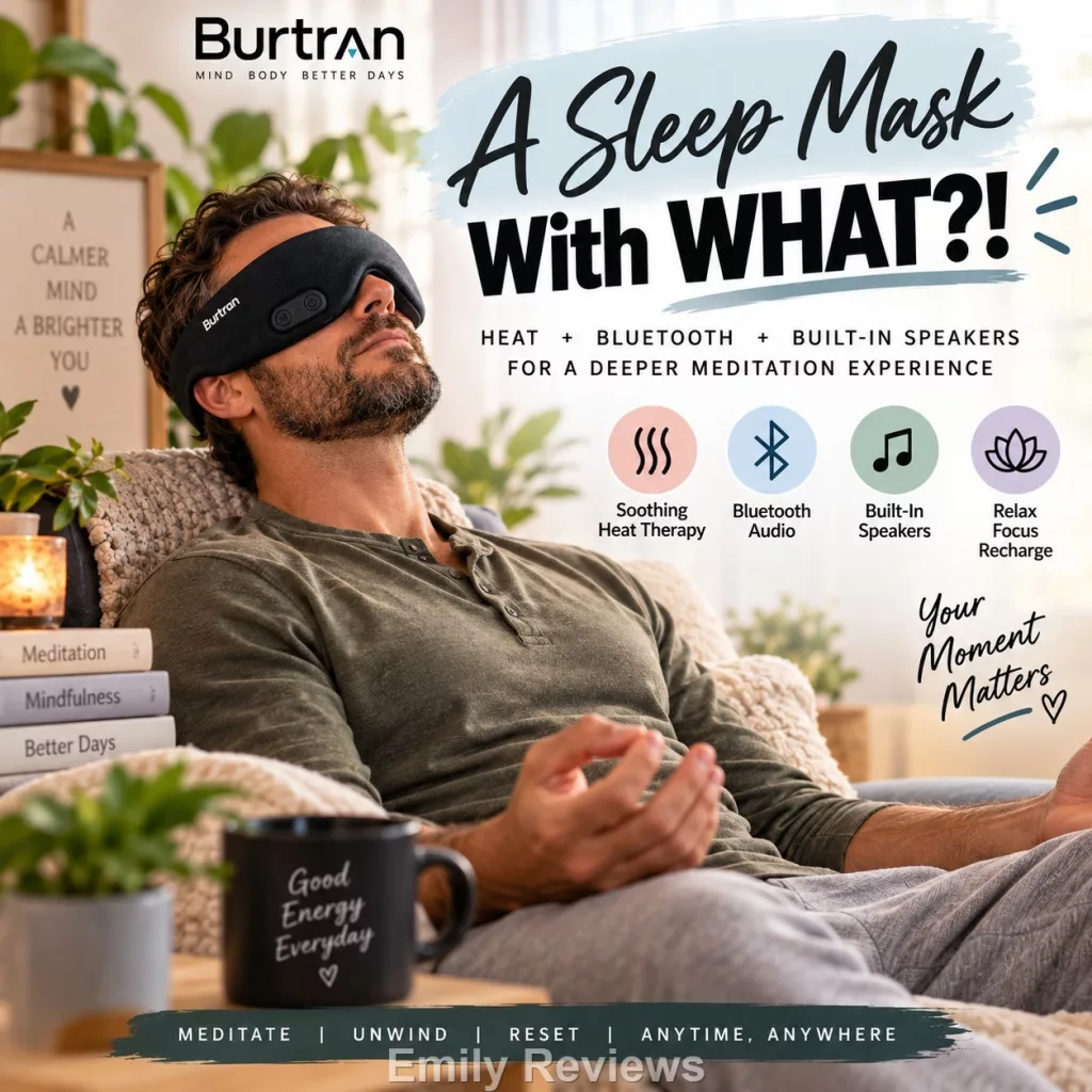 BURTRAN Recharge Mask review, BURTRAN Recharge Mask, BURTRAN relaxation device, BURTRAN meditation device, AI relaxation device, AI meditation device, smart relaxation mask, meditation mask, EEG relaxation device, EEG meditation device, AI powered meditation device, relaxation and recovery device, Bluetooth meditation mask, heated relaxation mask, binaural beats meditation device, relaxation device for travel, meditation device for stress relief, short rest sessions, 20 minute relaxation, recovery technology, meditation technology, relaxation technology