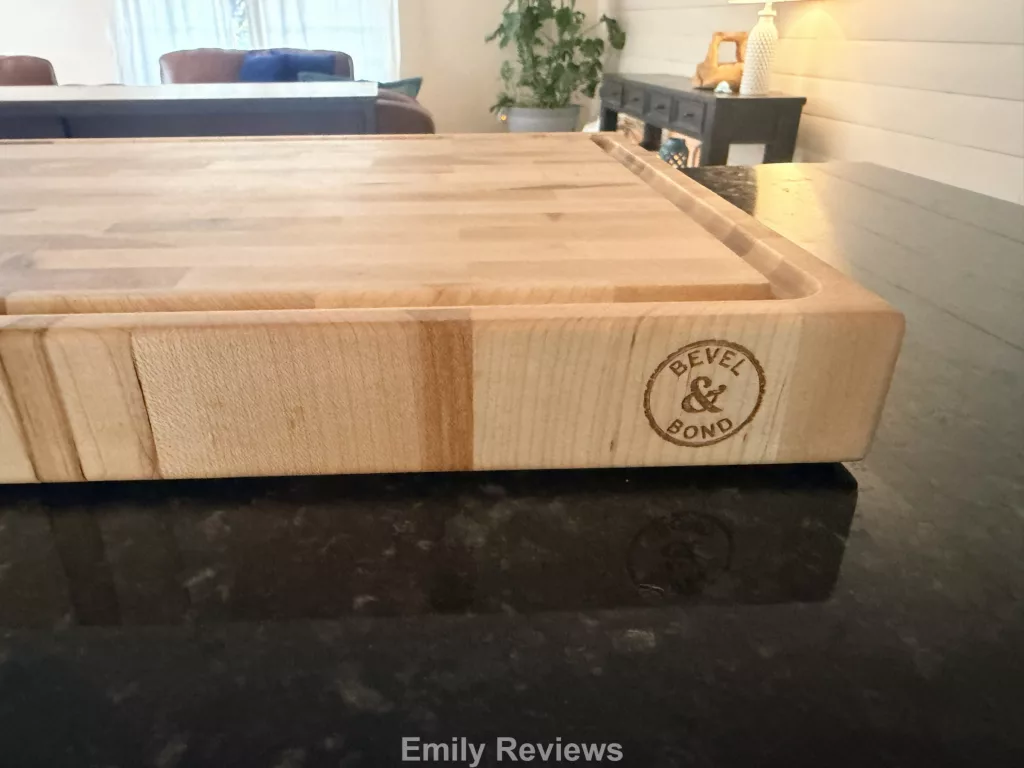 Bevel and Bond cutting board review, Bevel & Bond review, Bevel & Bond End Grain Maple Cutting Board, end grain cutting board, maple cutting board, hard maple cutting board, wood cutting board review, end grain maple cutting board, American made cutting board, handcrafted cutting board, knife friendly cutting board, heavy duty cutting board, wooden cutting board with juice groove, best cutting board for knives, luxury cutting board