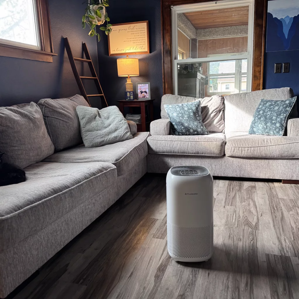 TrustedAir TruFlow Smart HEPA Air Purifier Review + Giveaway trusted air air purifer