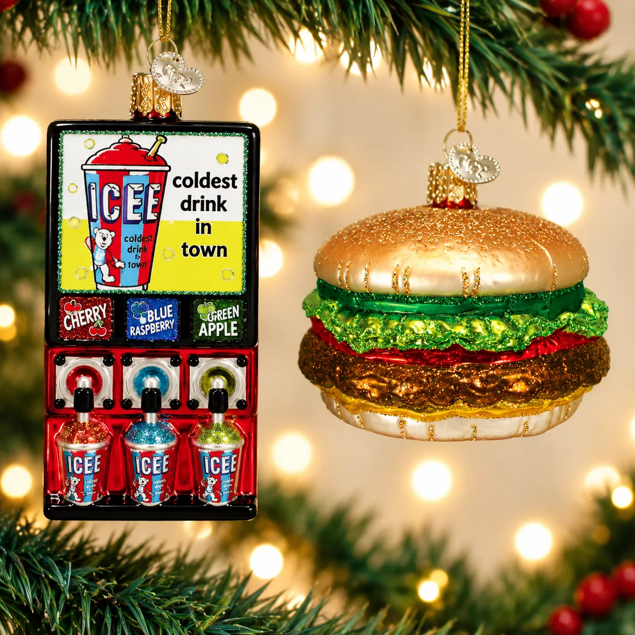 Old World Christmas Tailgating Munchies Ornaments.