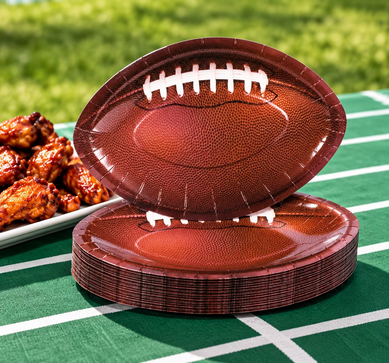 Oriental Trading Disposable Football Plates.